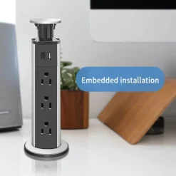 The Decor Haven Gadgets Für Zuhause-Pop-Up-Steckdosenleiste – Kabelmanagement-Organizer für Schreibtische