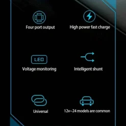 Wild u0026 Free Gear Autozubehör|Automobilindustrie-4-Port USB-Autoladegerät - Schnellladegerät-Adapter