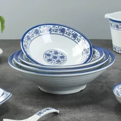 Elegance at the Table Küche & Esszimmer-Porzellan-Geschirrset - Blau-weißes Imitationsgeschirr