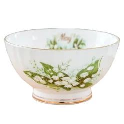 Feast u0026 Flair Küche & Esszimmer-Porzellanschüssel-Set mit Blumenmuster, Goldrand, Monatsthema, 4er-Set