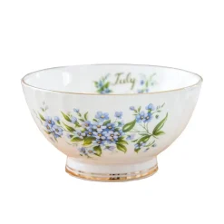 Feast u0026 Flair Küche & Esszimmer-Porzellanschüssel-Set mit Blumenmuster, Goldrand, Monatsthema, 4er-Set