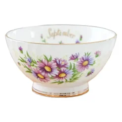 Feast u0026 Flair Küche & Esszimmer-Porzellanschüssel-Set mit Blumenmuster, Goldrand, Monatsthema, 4er-Set