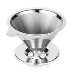 Tom Küche & Esszimmer-Pour Over Kaffeefilter aus Edelstahl – Premium-Brühgerät für kräftig aromatischen Kaffee