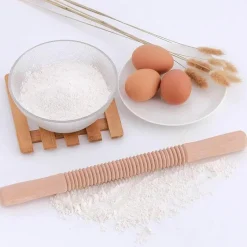 Tom Küche & Esszimmer-Präge-Nudelholz für wunderschön dekoriertes Gebäck, Backwerkzeug aus Holz