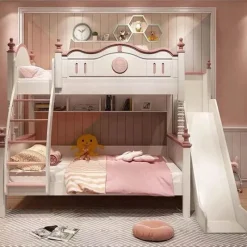 Kinder Cozy Living Kinderzimmermöbel|Möbel-Prinzessinnen-Schloss-Etagenbett – Märchenhafte Kindermöbel