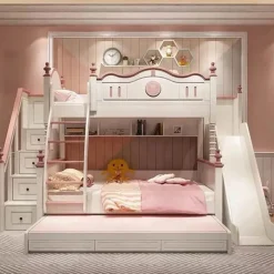 Kinder Cozy Living Kinderzimmermöbel|Möbel-Prinzessinnen-Schloss-Etagenbett – Märchenhafte Kindermöbel