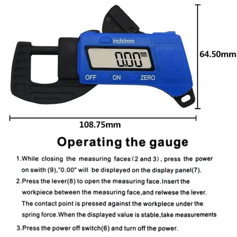 Roam Ready Heimwerkzeuge|Outdoor & Garten-Präzisions-Messschieber aus Kohlefaser – Dickenmessgerät