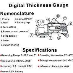 Roam Ready Heimwerkzeuge|Outdoor & Garten-Präzisions-Messschieber aus Kohlefaser – Dickenmessgerät