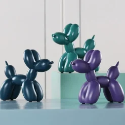 Tom Wohndeko-Puffaro Balloon Dog Sculpture – Colorful Resin Decorative Art