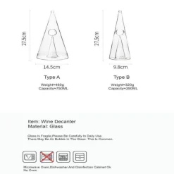The Culinary Kit Küche & Esszimmer-Pyramiden-Weindekanter aus Glas – elegante Weinkaraffe