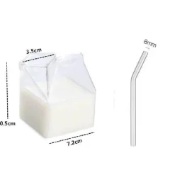 Plates u0026 More Küche & Esszimmer-Quadratischer Milchbecher aus Glas, 250 ml, mikrowellengeeignet, Geschirr für die Küche im japanischen Stil