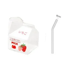 Plates u0026 More Küche & Esszimmer-Quadratischer Milchbecher aus Glas, 250 ml, mikrowellengeeignet, Geschirr für die Küche im japanischen Stil