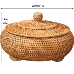 Feast u0026 Flair Küche & Esszimmer-Rattan Aufbewahrungsbox - Handgewebter Küchenorganizer Home Decor