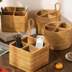 Feast u0026 Flair Küche & Esszimmer-Rattan Aufbewahrungsbox - Organizer mit Griff fürs Home Office