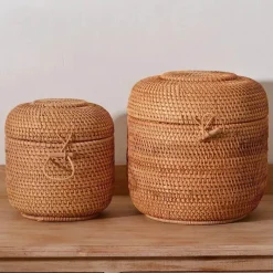 Feast u0026 Flair Küche & Esszimmer-Rattan-Tee-Aufbewahrungsbox - Puer-Grünteedose für Gongfu-Set