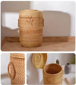 Feast u0026 Flair Küche & Esszimmer-Rattan-Tee-Aufbewahrungsbox - Puer-Grünteedose für Gongfu-Set