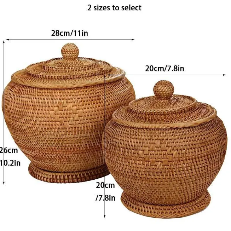 Feast u0026 Flair Küche & Esszimmer-Rattan-Teedose – Aufbewahrungsbox für grünen Puer-Tee für Kung-Fu-Tee