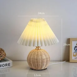The Light Loft Beleuchtung-Rattan-Tischlampe – Stilvolles Beleuchtungsdekor für Zuhause