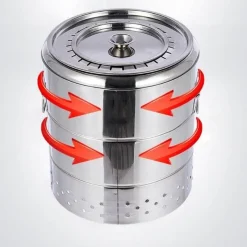 The Decor Haven Camping-Werkzeuge|Outdoor-Artikel-Rauchfreier Edelstahl-BBQ-Grill – Tragbare Camping-Lösung