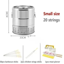 The Decor Haven Camping-Werkzeuge|Outdoor-Artikel-Rauchfreier Edelstahl-BBQ-Grill – Tragbare Camping-Lösung