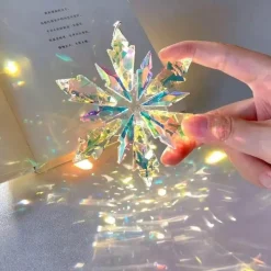 The Decor Haven Autozubehör|Automobilindustrie-Regenbogen-Schneeflocken-Autoanhänger – Transparentes Dekor für Fahrzeuge