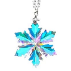 The Decor Haven Autozubehör|Automobilindustrie-Regenbogen-Schneeflocken-Autoanhänger – Transparentes Dekor für Fahrzeuge