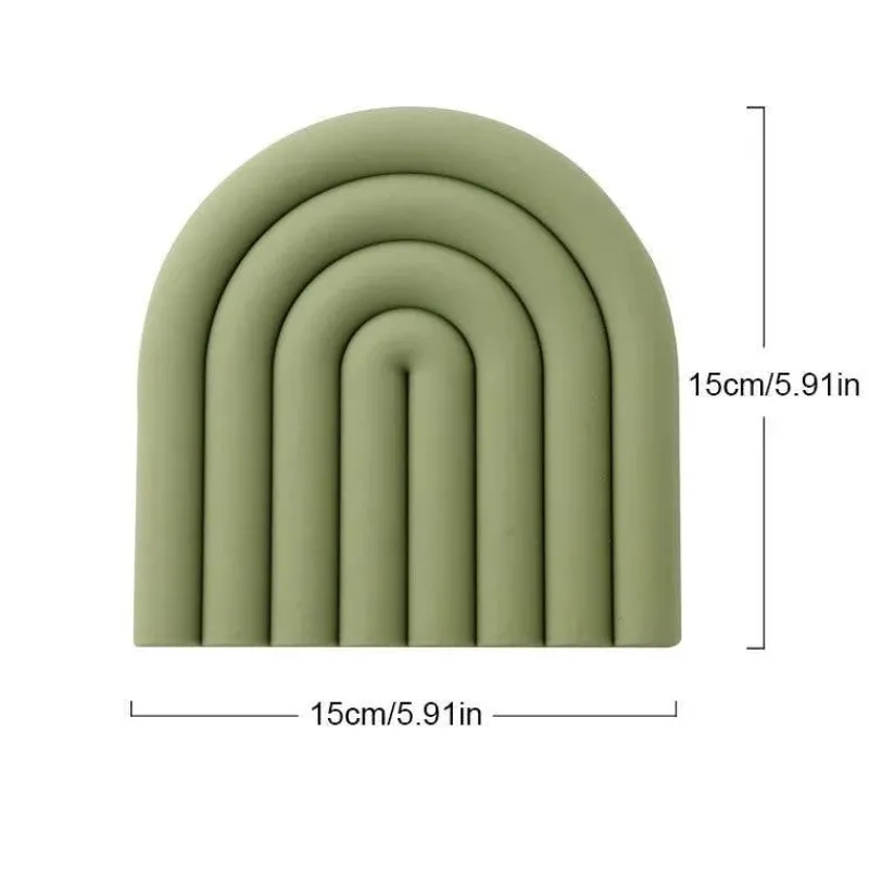 Tom Küche & Esszimmer-Regenbogen-Untersetzer-Set aus Silikon – hitzebeständige Tischsets für die Küche