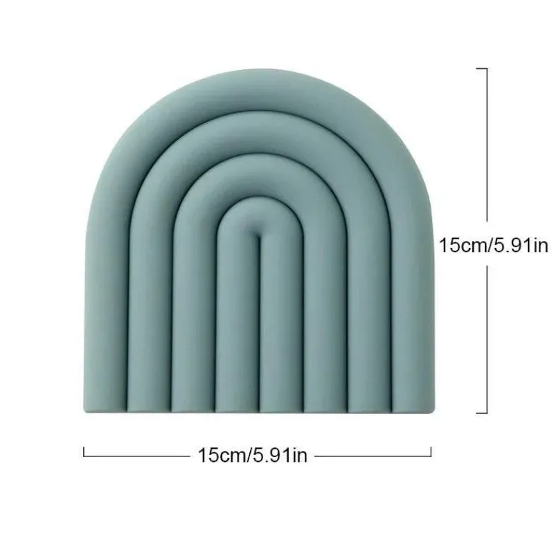 Tom Küche & Esszimmer-Regenbogen-Untersetzer-Set aus Silikon – hitzebeständige Tischsets für die Küche