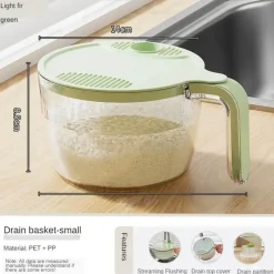 The Culinary Kit Küche & Esszimmer-Reisabtropfkorb – Innovatives Filtersystem für einfaches Kochen