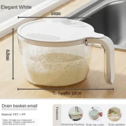 The Culinary Kit Küche & Esszimmer-Reisabtropfkorb – Innovatives Filtersystem für einfaches Kochen