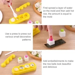Tom Küche & Esszimmer-Reisbällchen-Sushi-Form-Set – DIY-Mahlzeiten-Set für Kinder