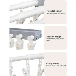 Aqua Essence Badezimmer-Retractable Wall-Mounted Drying Rack - Space-Saving Clothes Dryer