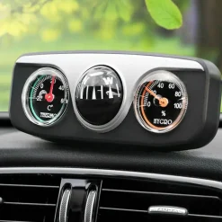 Wild u0026 Free Gear Autozubehör|Automobilindustrie-Retro Auto Thermometer Kompass - Stilvolles Autozubehör