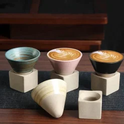 Plates u0026 More Küche & Esszimmer-Retro Blumen Kaffeetasse - Grobe Keramik Teetasse