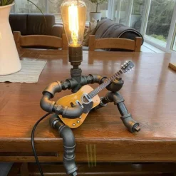 Comfort u0026 Style Beleuchtung-Retro Guitar Player Lamp - Music-Themed Home Decor