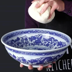 Elegance at the Table Küche & Esszimmer-Retro Keramik Rührschüssel - Vintage Backgeschirr Küchenwerkzeug