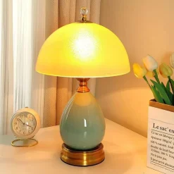 The Light Loft Beleuchtung-Retro Keramik Tischlampe - Vintage Wohnbeleuchtung Dekor