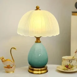 The Light Loft Beleuchtung-Retro Keramik Tischlampe - Vintage Wohnbeleuchtung Dekor