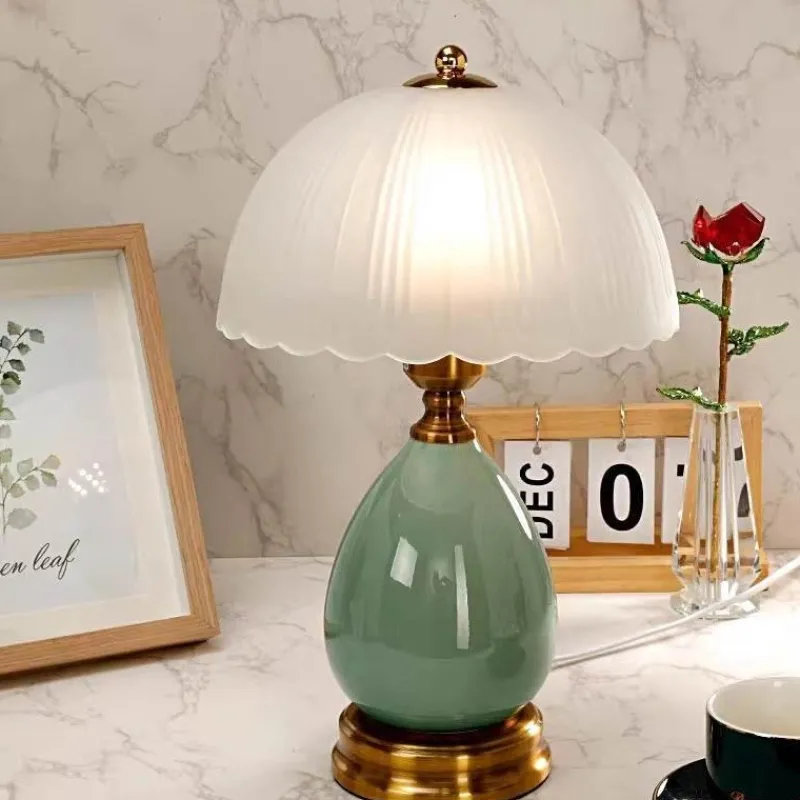 The Light Loft Beleuchtung-Retro Keramik Tischlampe - Vintage Wohnbeleuchtung Dekor