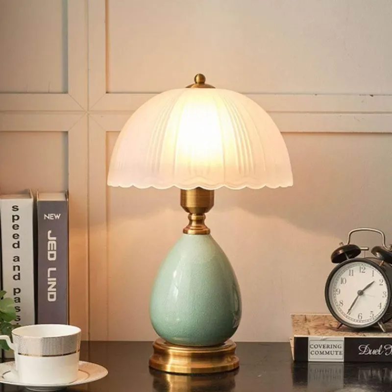 The Light Loft Beleuchtung-Retro Keramik Tischlampe - Vintage Wohnbeleuchtung Dekor