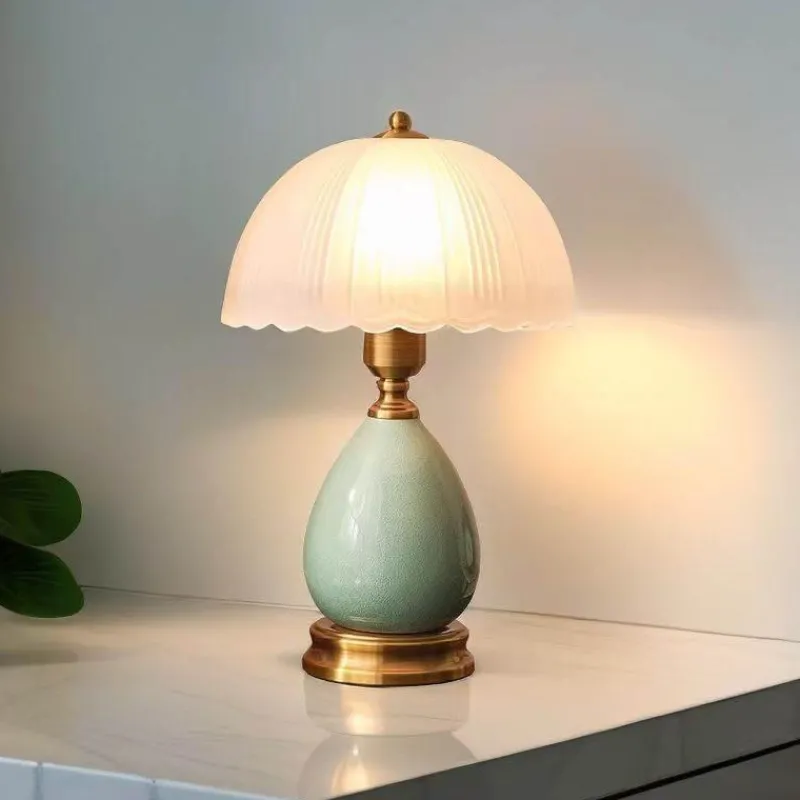 The Light Loft Beleuchtung-Retro Keramik Tischlampe - Vintage Wohnbeleuchtung Dekor