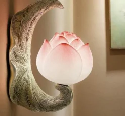 Comfort u0026 Style Beleuchtung-Retro Lotus Flower Wall Lamp - Vintage Home Decor Lighting