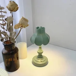 The Gilded Nest Beleuchtung-Retro Lotuslampe - Vintage Schreibtischbeleuchtung Dekor