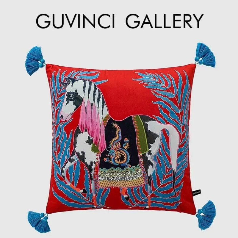 Pillow Haven Bettzeug-Retro Pferde Kissenbezug - Vintage Sofa Bett Dekor