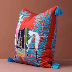 Pillow Haven Bettzeug-Retro Pferde Kissenbezug - Vintage Sofa Bett Dekor