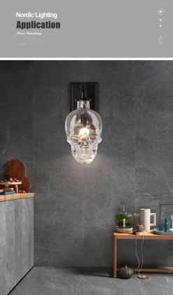 Comfort u0026 Style Beleuchtung-Retro Totenkopf Pendelleuchte - Vintage Glasleuchte