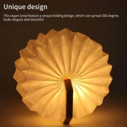 Comfort u0026 Style Beleuchtung-Retro USB Rechargeable Wooden LED Accordion Lamp