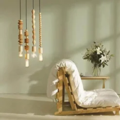 Comfort u0026 Style Beleuchtung-Retro Wooden Pendant Lamp - Nature-Inspired Lighting