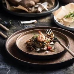 Elegance at the Table Küche & Esszimmer-Retro-Essteller - 4er-Set dunkelgelbe Keramikteller