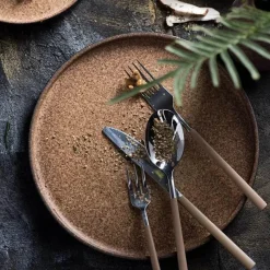 Elegance at the Table Küche & Esszimmer-Retro-Essteller - 4er-Set dunkelgelbe Keramikteller